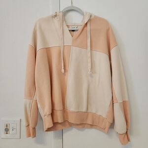 Universal Thread Orange and Cream Colorblock Hoodie